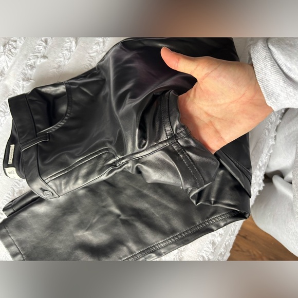 Curve Love Criss-Cross Waistband Vegan Leather 90s Straight Pant - Picture 8 of 8